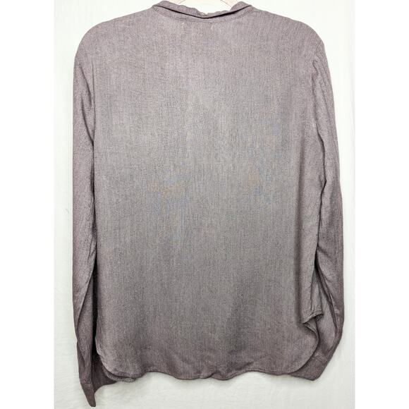 Cloth & Stone Henley Long Sleeve Shirt Top Womens Medium Dusty Lavender Everyday - Picture 4 of 12